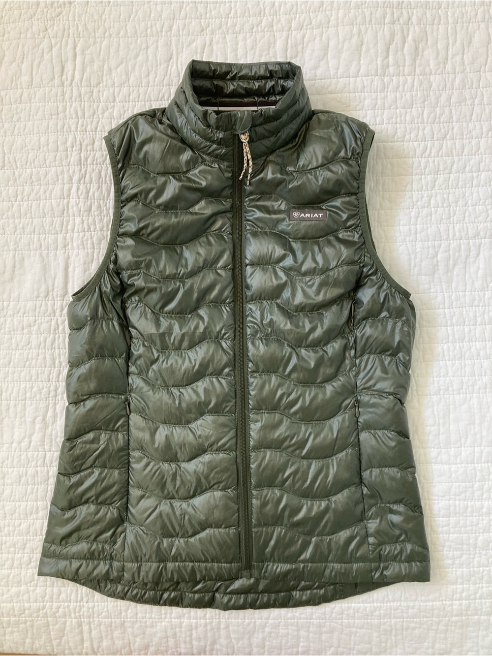 Ariat Ideal Down Quilted Puffer Vest Green Size Medium